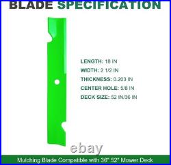 Durable 18 Mower Blades Compatible with Top Brands Replacement Pack