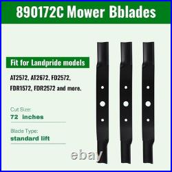 Durable 890-172C Finishing Mower Blades Set of 3 for Landpride 72 Decks