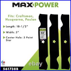 Durable Carbon Steel Replacement Blades for 54-Inch Lawn Mowers Black Finish