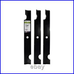 Durable Mower Blades, 54 Deck, 3 Blades, 18.75, Black Coated Finish