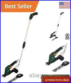 Easy Cordless Grass Shear/Shrub Trimmer with Wheeled Extension Handle Green