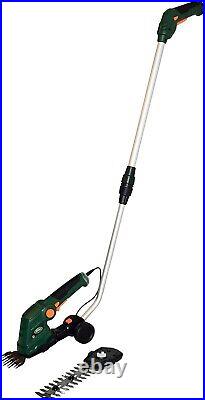 Easy Cordless Grass Shear/Shrub Trimmer with Wheeled Extension Handle Green