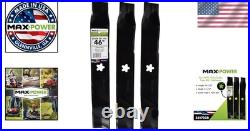 Efficient 3-Blade Set for Craftsman & Husqvarna 46 Mowing Black Finish