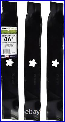 Efficient 3-Blade Set for Craftsman & Husqvarna 46 Mowing Black Finish