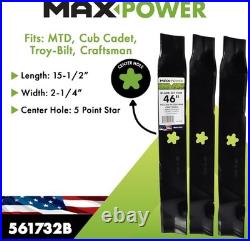 Efficient 3-Blade Set for Craftsman & Husqvarna 46 Mowing Black Finish