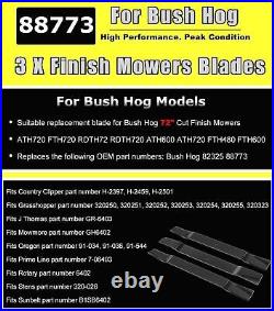 For 6' Bush Hog ATH720 FTH720 RDTH72 RDTH720 72 Cut Finish Mower Blades 88773