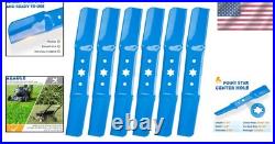 High-Performance 50 Mower Blades with 6-Point Star Design 6 Pack, Blue Finish