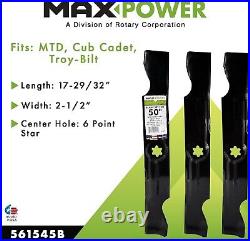 OEM-Compatible 3-Pack Mower Blades for MTD, Cub Cadet & Troy-Bilt Red Finish