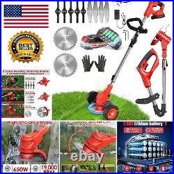 Powerful Lightweight Cordless Lawn Edger with 3 Types of Blades Red Finish