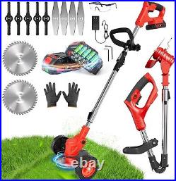 Powerful Lightweight Cordless Lawn Edger with 3 Types of Blades Red Finish