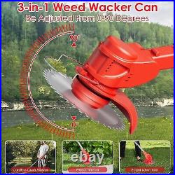 Powerful Lightweight Cordless Lawn Edger with 3 Types of Blades Red Finish
