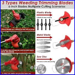 Powerful Lightweight Cordless Lawn Edger with 3 Types of Blades Red Finish