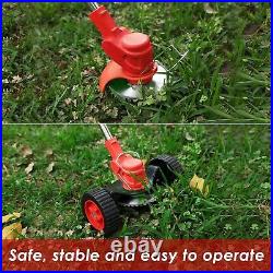 Powerful Lightweight Cordless Lawn Edger with 3 Types of Blades Red Finish