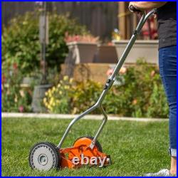 Precision Cutting 14-Inch Eco-Friendly Push Reel Mower 4 Blades, Red Finish
