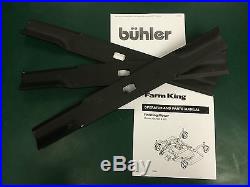 Set/3 replacement blades Buhler/Farm King 60 finishing grooming mowers FK966719