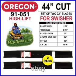 Set of 2 Oregon 91-051 Blades for 44 cut Swisher Tow-Behind Finish-Cut Mowers Set of 2 Oregon 91-051 Blades for 44 cut Swisher Tow-Behind Finish-Cut Mowers