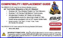 Set of 2 Oregon 91-051 Blades for 44 cut Swisher Tow-Behind Finish-Cut Mowers