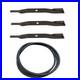 Set of 3 Finishing Mower Blades & Mower Belt Fits Land Pride Replaces 816-116C