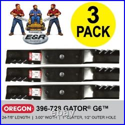 Set of 3 Oregon 396-728 Gator G6 Blades for 72 Cut Land Pride Zero-Turn Mowers
