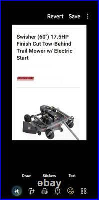Swisher FC17560BS FAST FINISH HEAVY DUTY MOWER, 17.5HP ELECTRIC START Swisher FC17560BS FAST FINISH HEAVY DUTY MOWER, 17.5HP ELECTRIC START