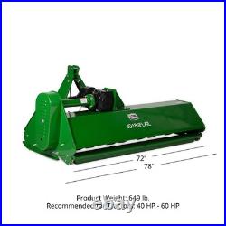 Titan Attachments 3 Point Flail Mower, 72 Green Finish Fits Cat 1 Tractors