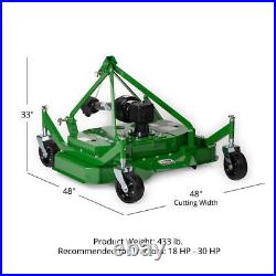 Titan Attachments 48 Rear-Mounted Finish Mower, Cat 1 Tractor Accessory