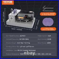 VEVOR Lawn Mower Blade Sharpener, 2/3HP 500W Lawnmower Blade Grinder with7-inch Cer